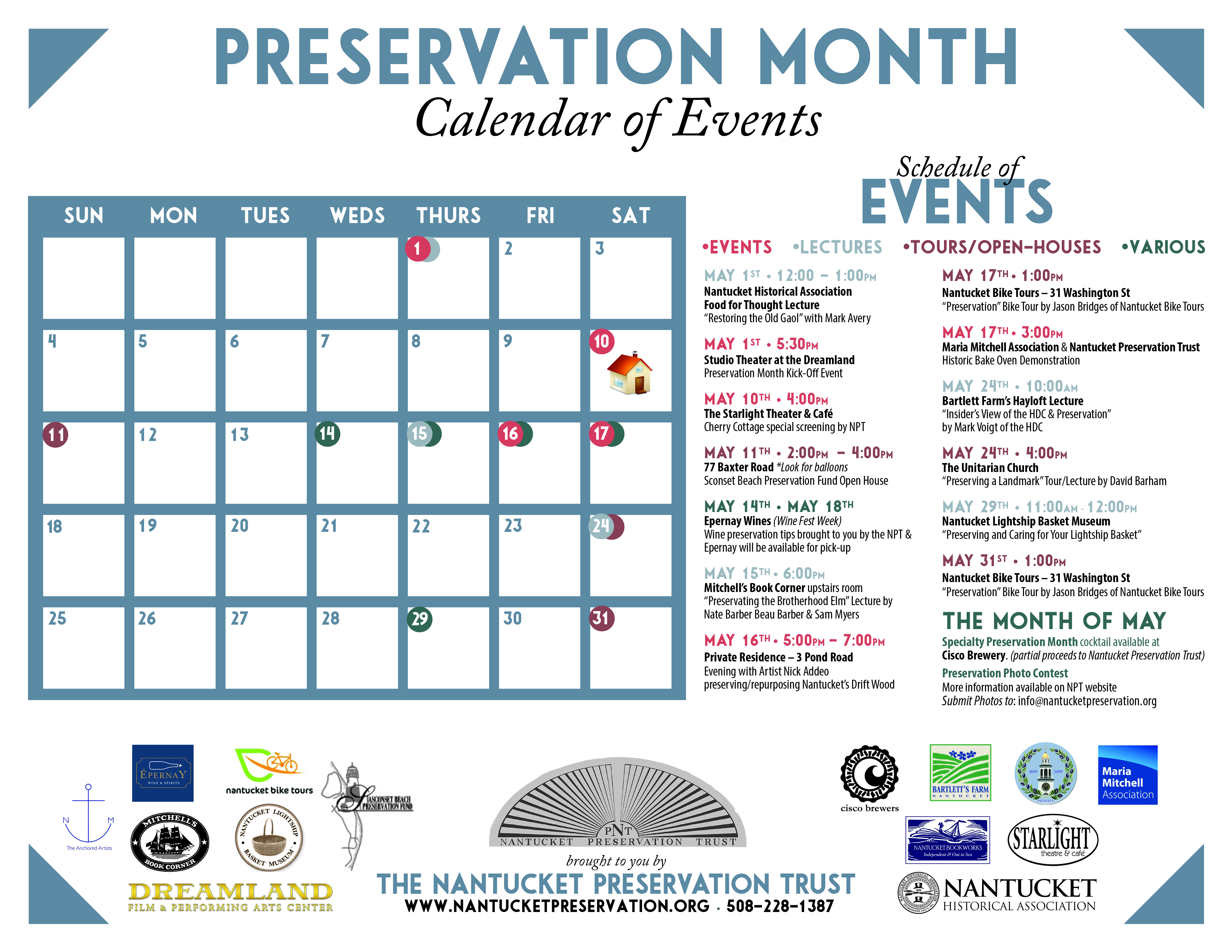Monthly Calendar Of Events : Nantucket preservation month trust Monthly Calendar Of Events : Nantucket preservation month trust